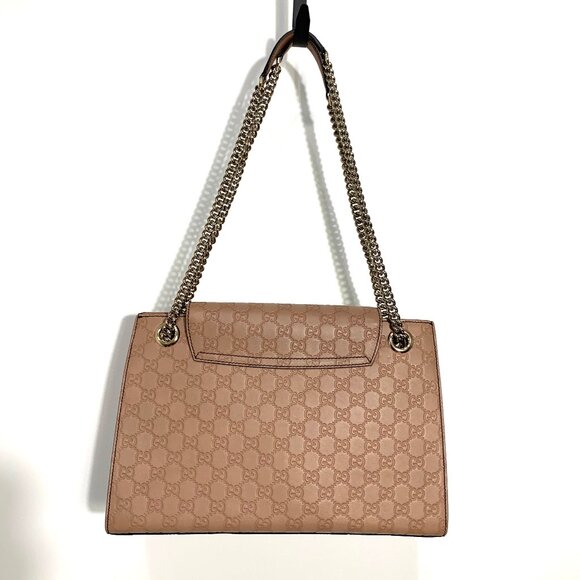 Gucci Large Emily Beige Leather Horsebit Chain Shoulder Bag - Picture 7 of 14